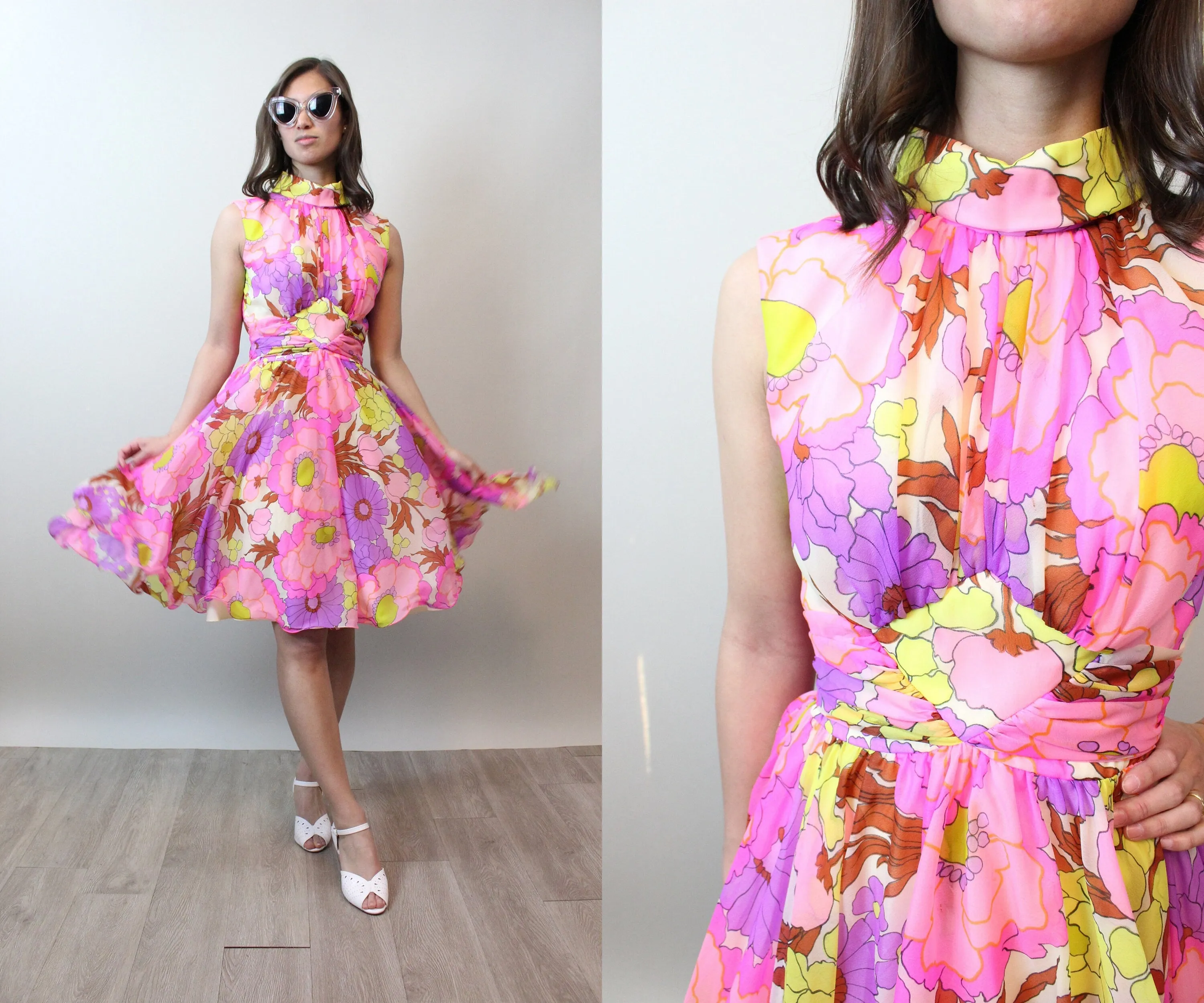 1960s COCO california chiffon dress xs | new spring