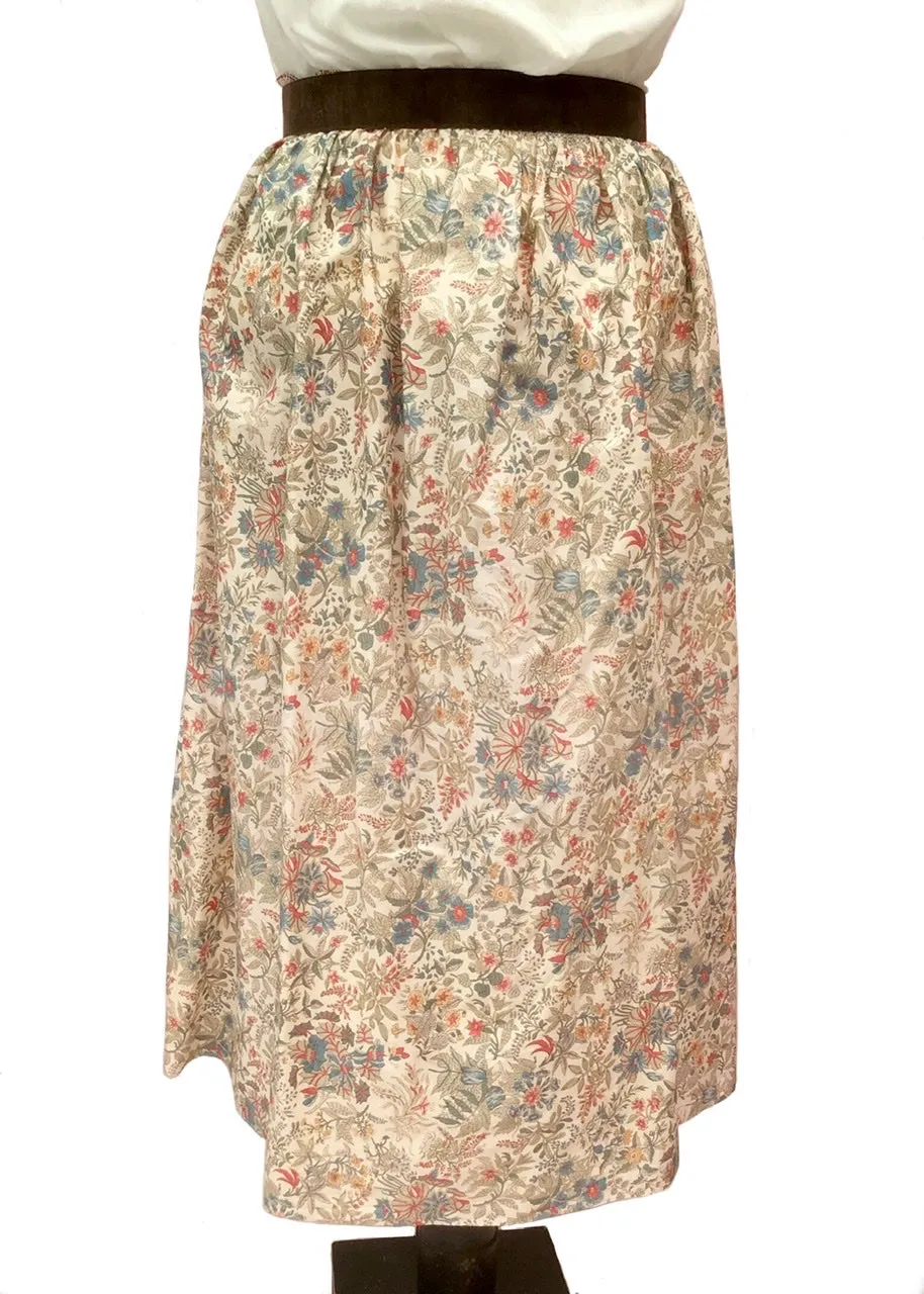 1970s Vintage Liberty Print Chintz Floral Cotton Summer Skirt