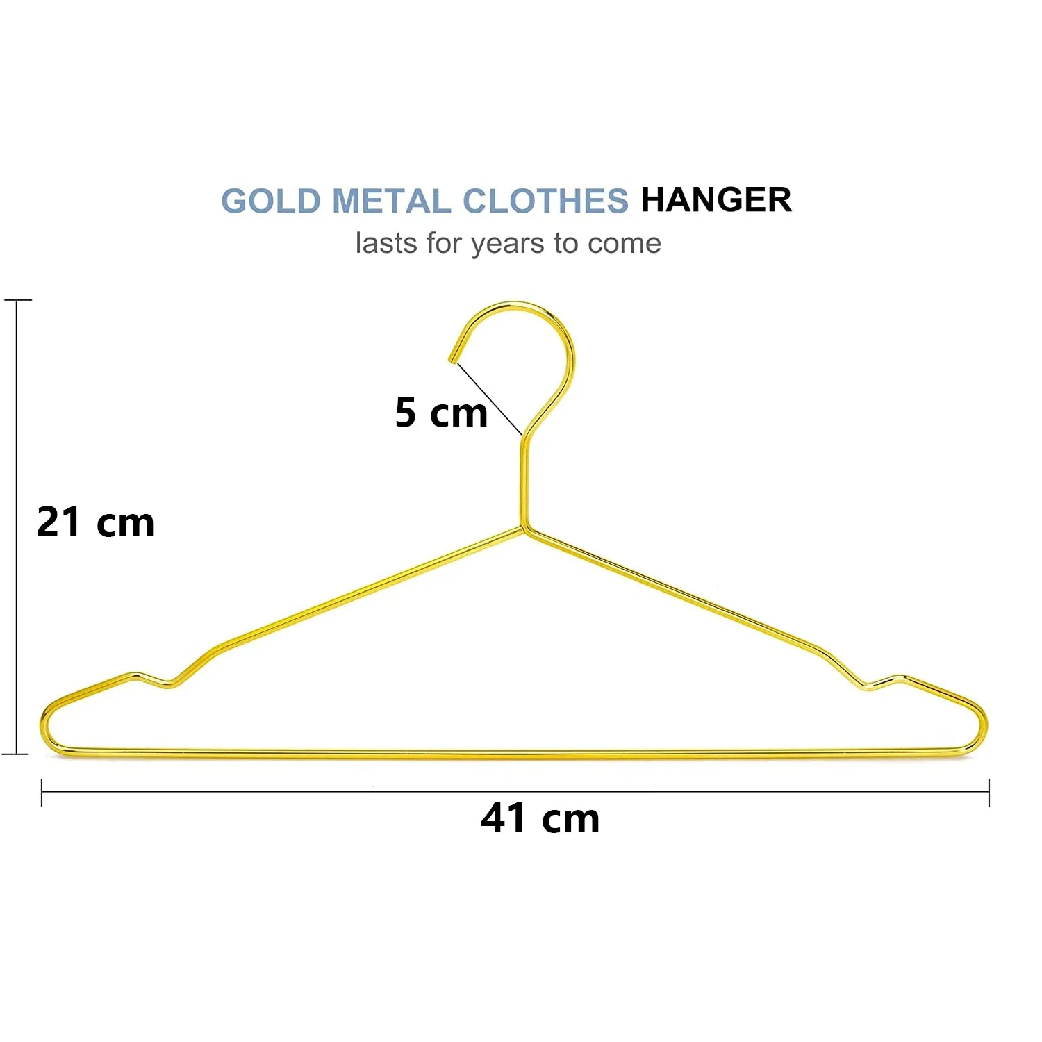 5 Pack Heavy Duty Aluminum Alloy Coat Hangers-Gold