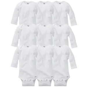 9-Piece White Organic Long Sleeve Onesies® Bodysuits Grow With Me Set