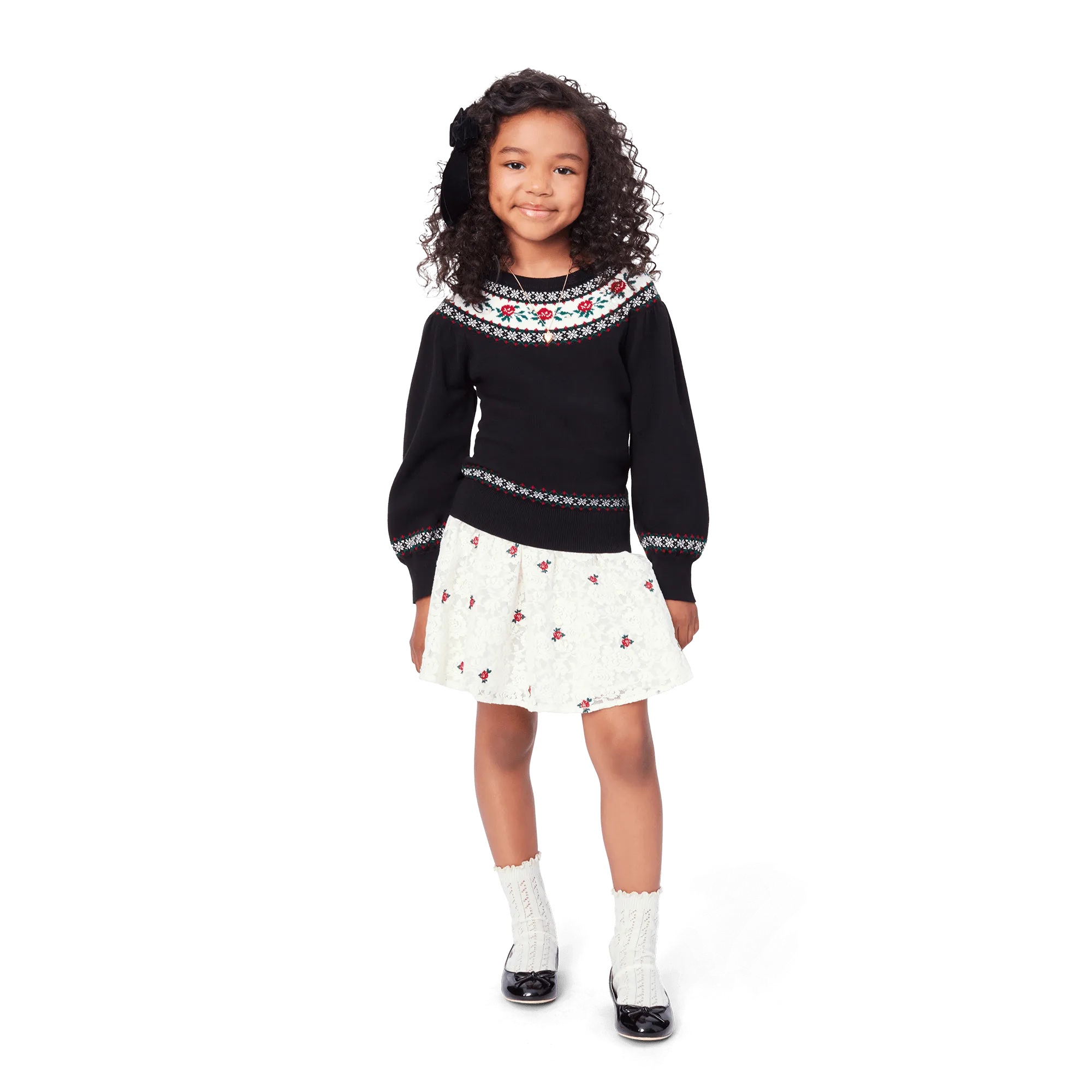 American Girl® x Janie and Jack Rose Fair Isle Sweater & Skirt Outfit for Girls