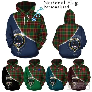 Baxter Tartan Hoodie with Personalised National Flag and Family Crest Half Style