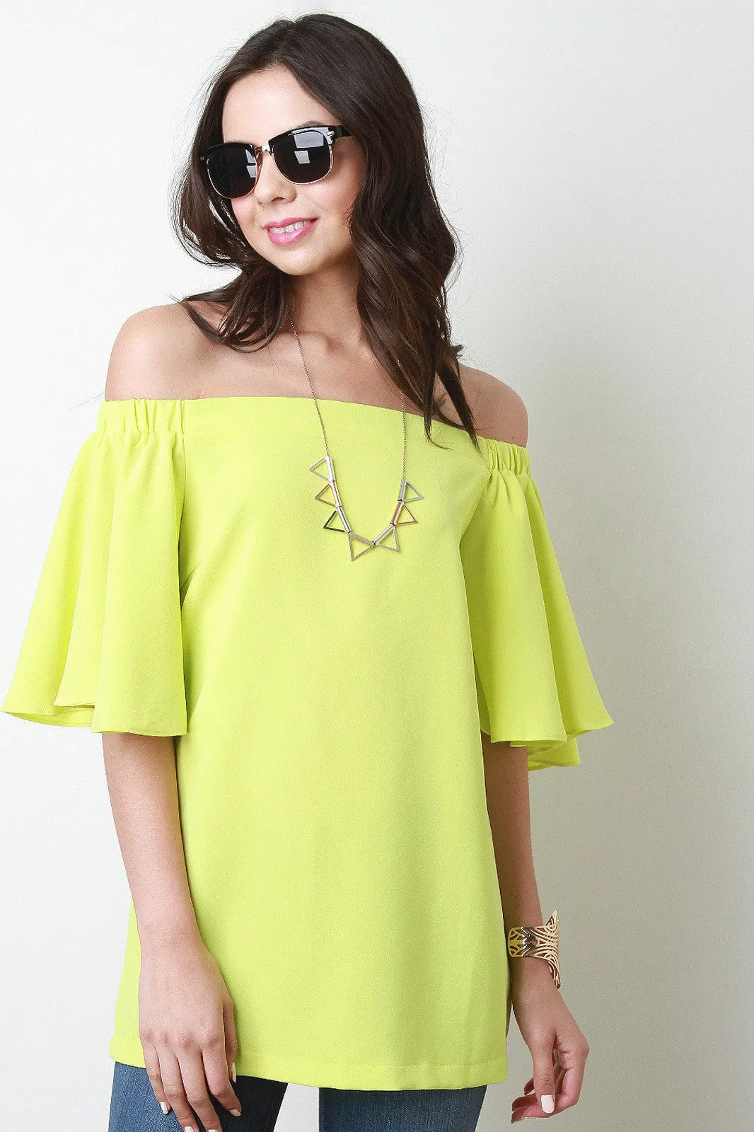 Bell Sleeve Bardot Top