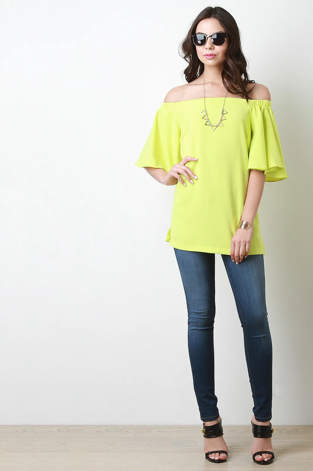 Bell Sleeve Bardot Top