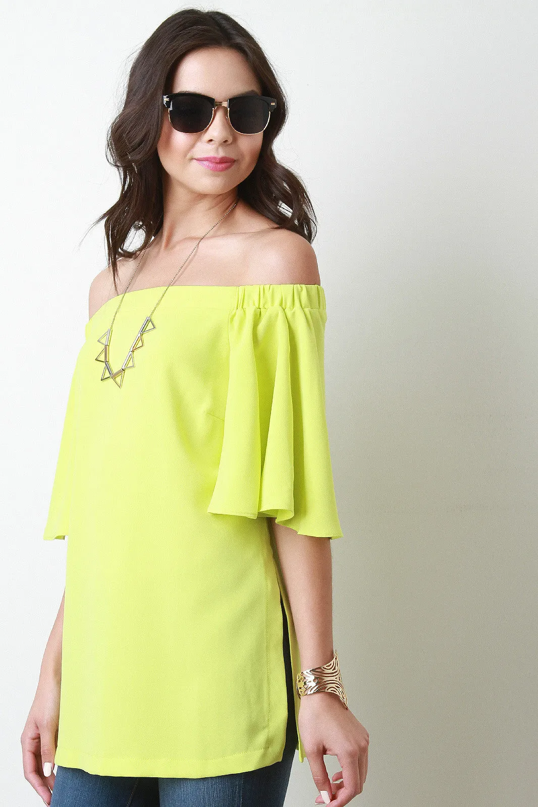 Bell Sleeve Bardot Top