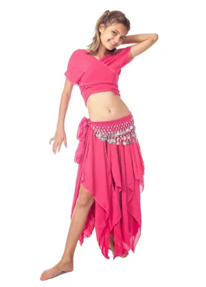 Belly Dance Kid's Skirt, Top & Hip Scarf Costume Set | BINTIBALAD