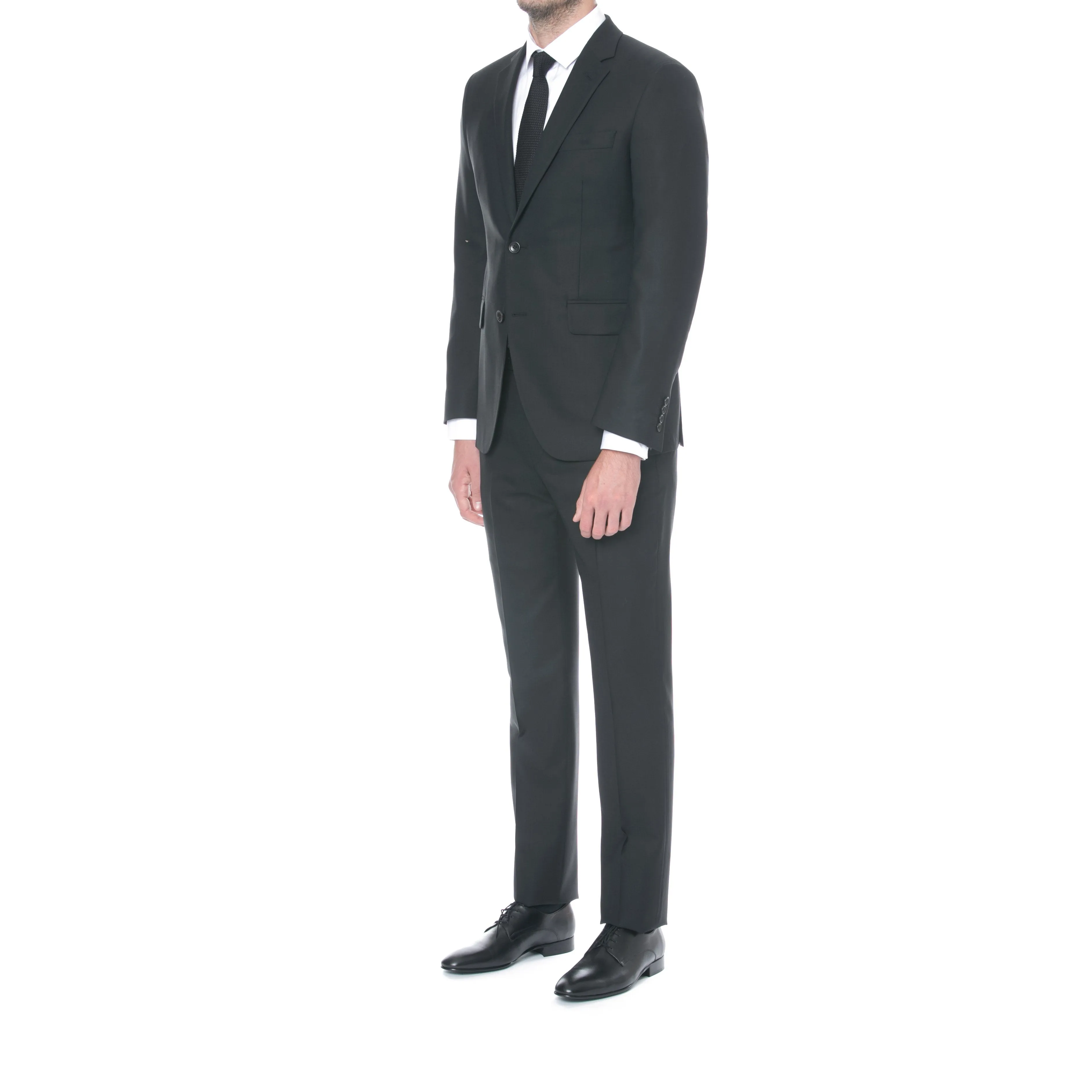 Black Primo Two Button Wool Suit