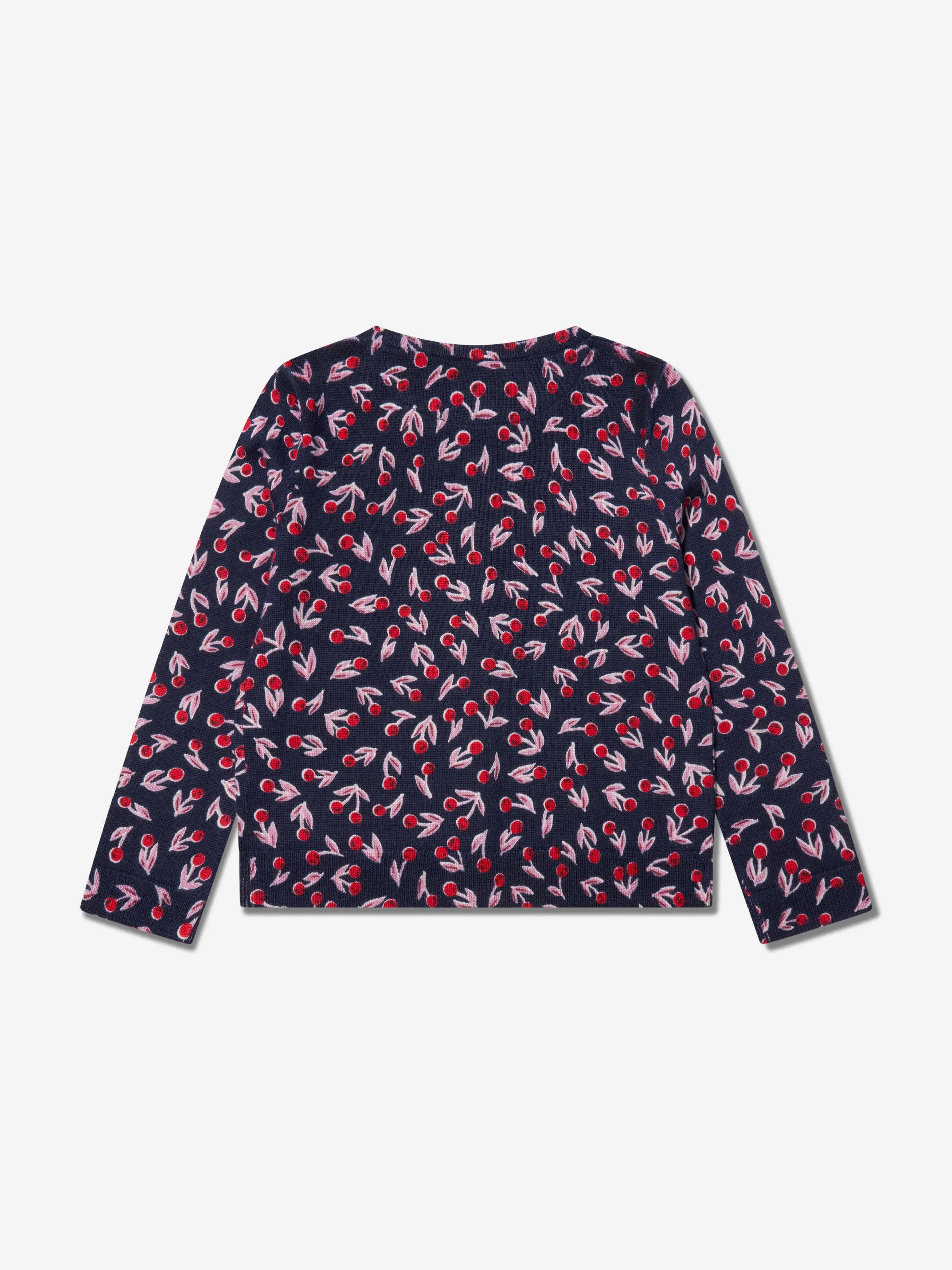 Bonpoint Girls Tyra Wool Cardigan in Navy