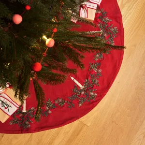 Candle Garland Tree Skirt - Red