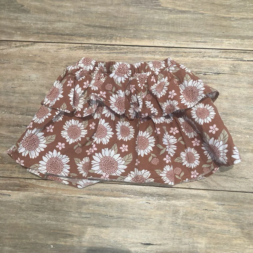 Carters Brown Sunflower Linen and Cotton Skirt 4T