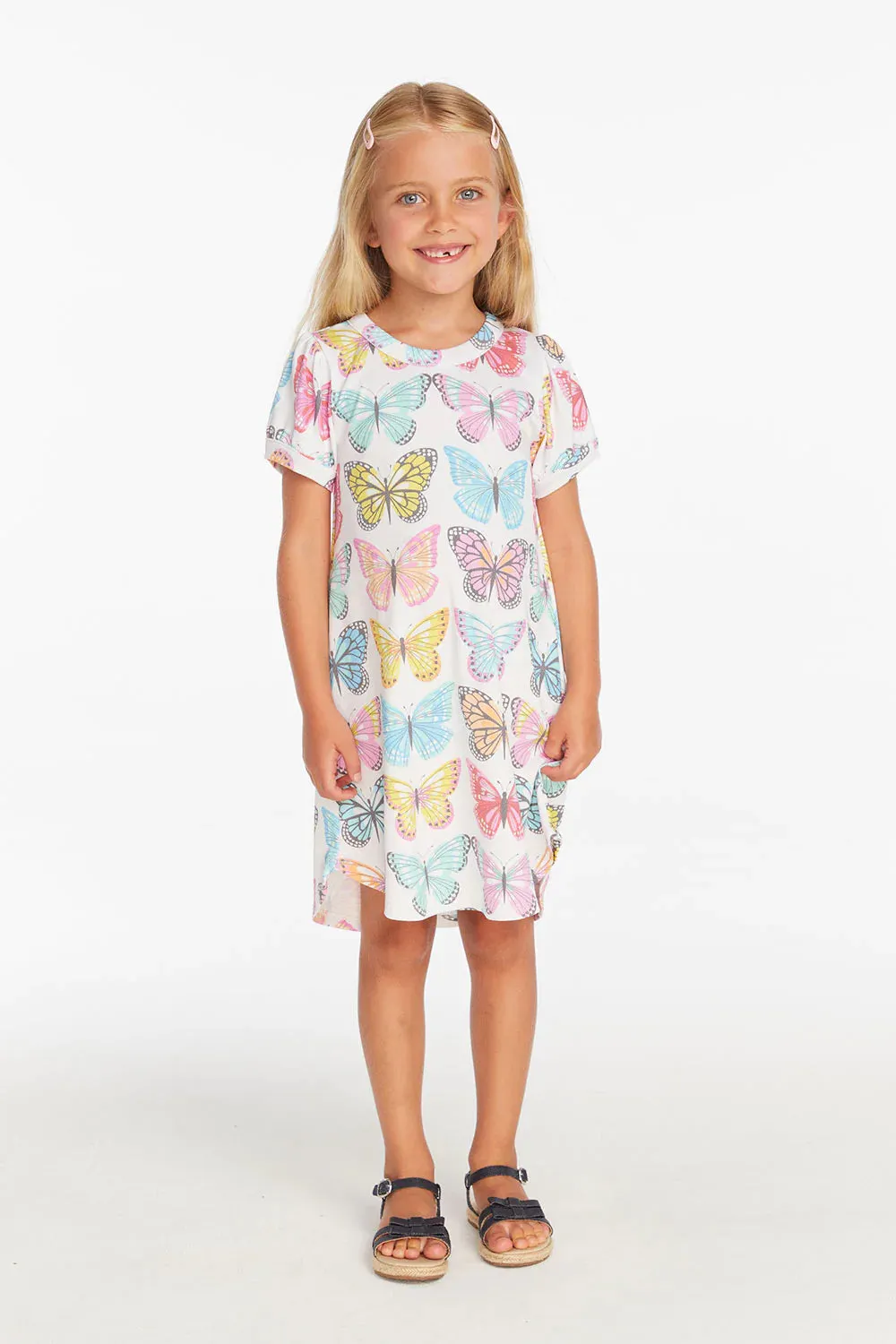 CHA She's a Butterfly Puff Sleeve Dress