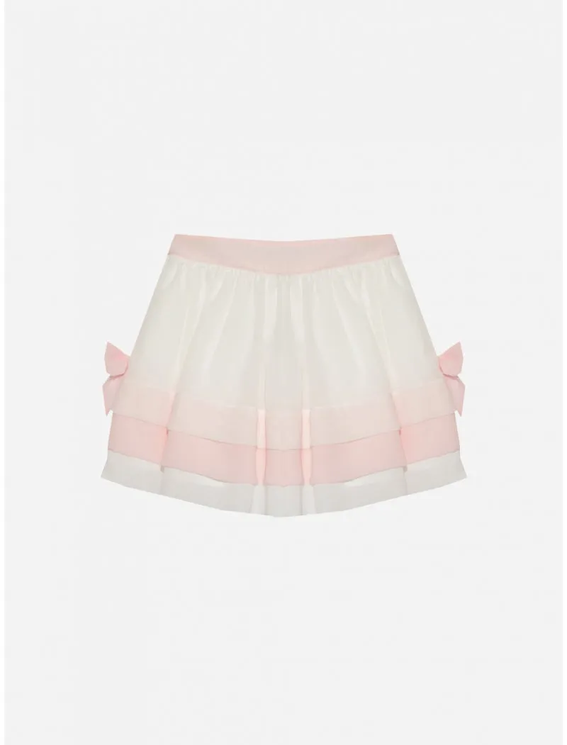 Chiffon White and Pink Skirt