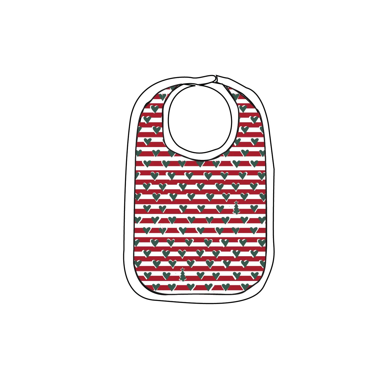 Christmas Tree Stripe Baby Bib