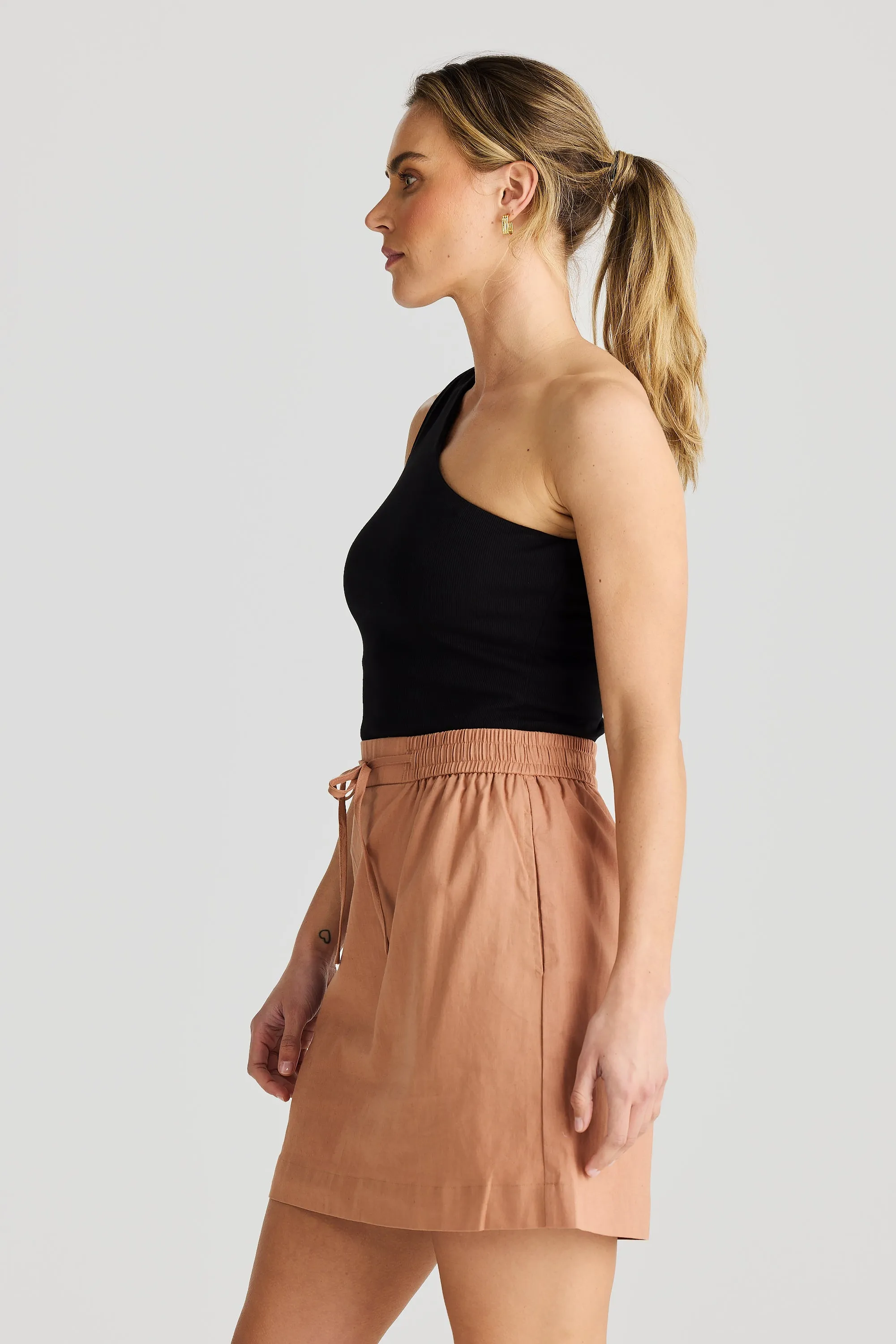 Core Drawstring Mini Skirt - Cedar