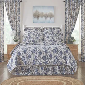 Dorset Navy Floral Quilted Coverlet Bundle