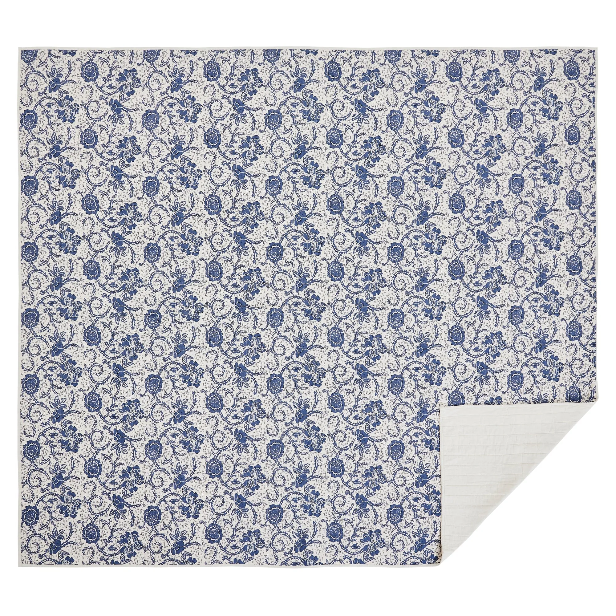 Dorset Navy Floral Quilted Coverlet Bundle