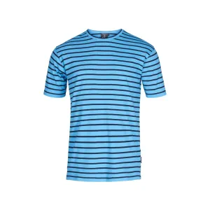 Ebeltoft Striped Short Sleeve Tee - Azure Blue/SR Navy