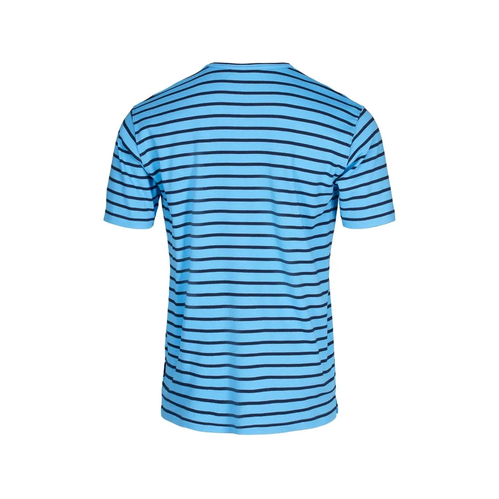 Ebeltoft Striped Short Sleeve Tee - Azure Blue/SR Navy