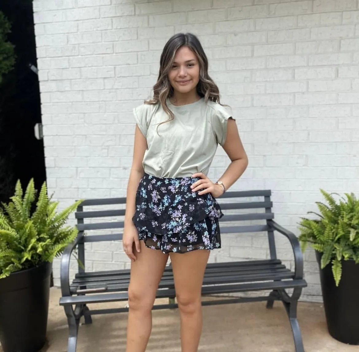 Floral Ruffle Skort