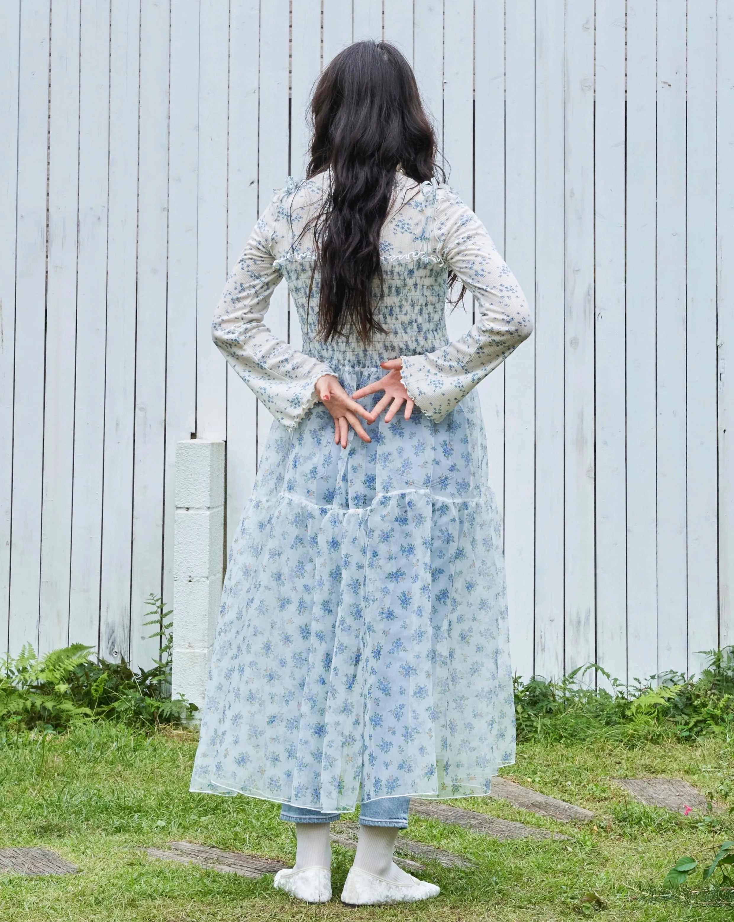 flower see-through cami dress