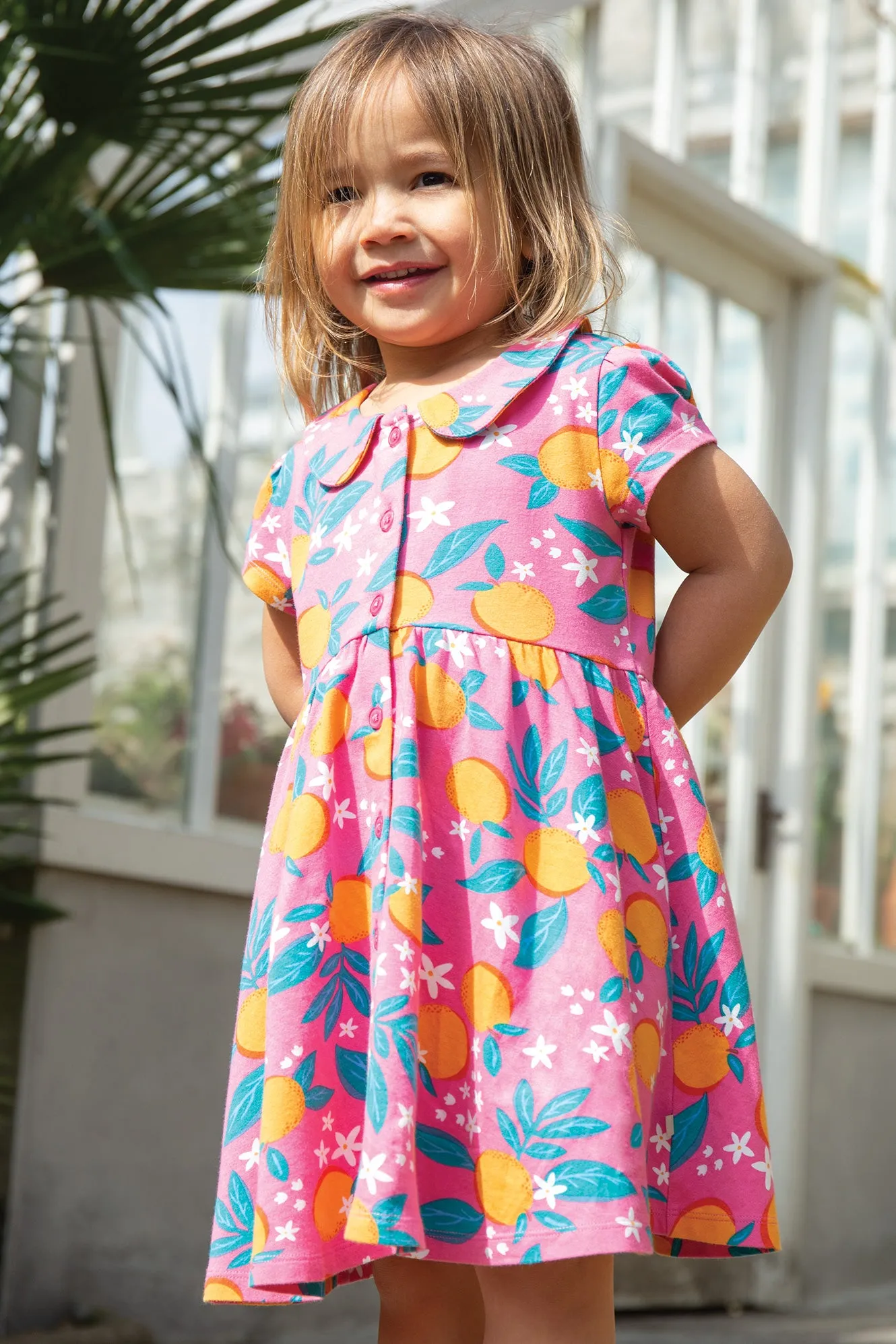 Frugi Lettie Dress Orange Blossom