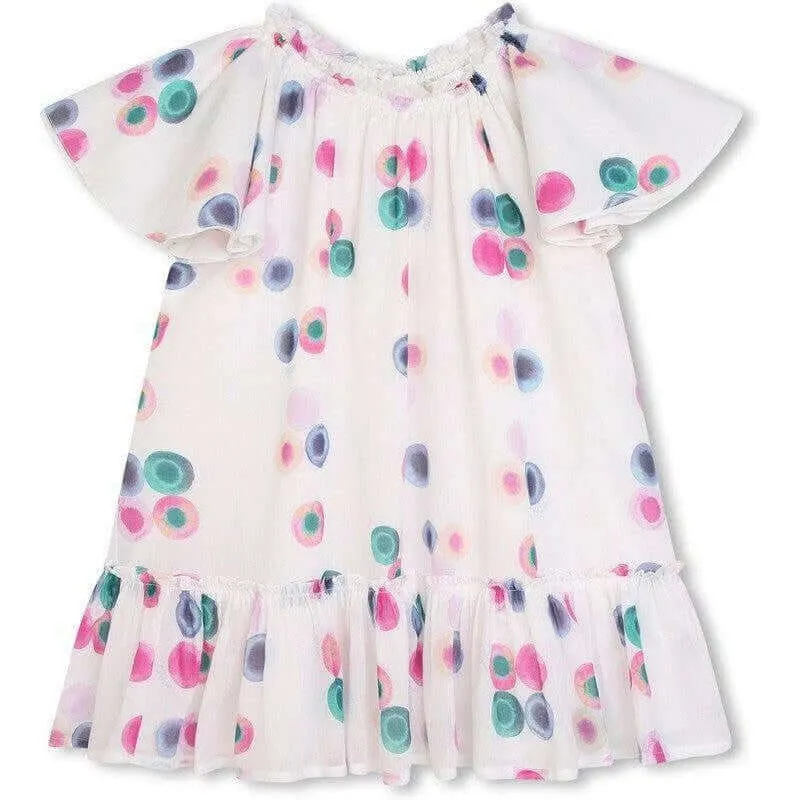 Girls White Organic Cotton Fusion Dress