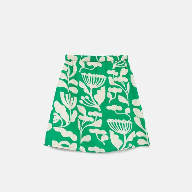 Green Floral Skirt