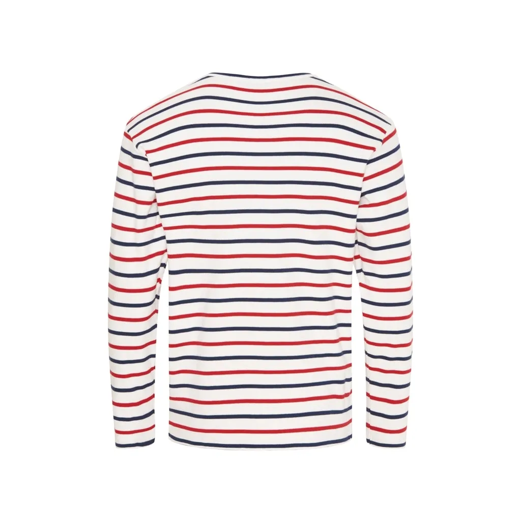 Grenaa Striped Long Sleeve Tee - Pearl/SR Navy/Red