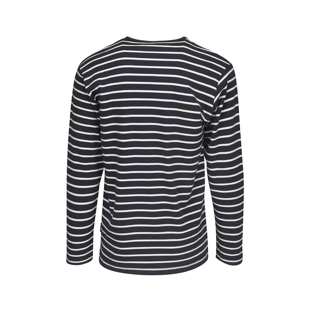 Grenaa Striped Long Sleeve Tee - SR Navy/Ecru