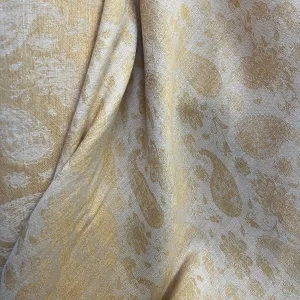 Italian Cotton/Linen Paisley Jacquard - Gold & Off White