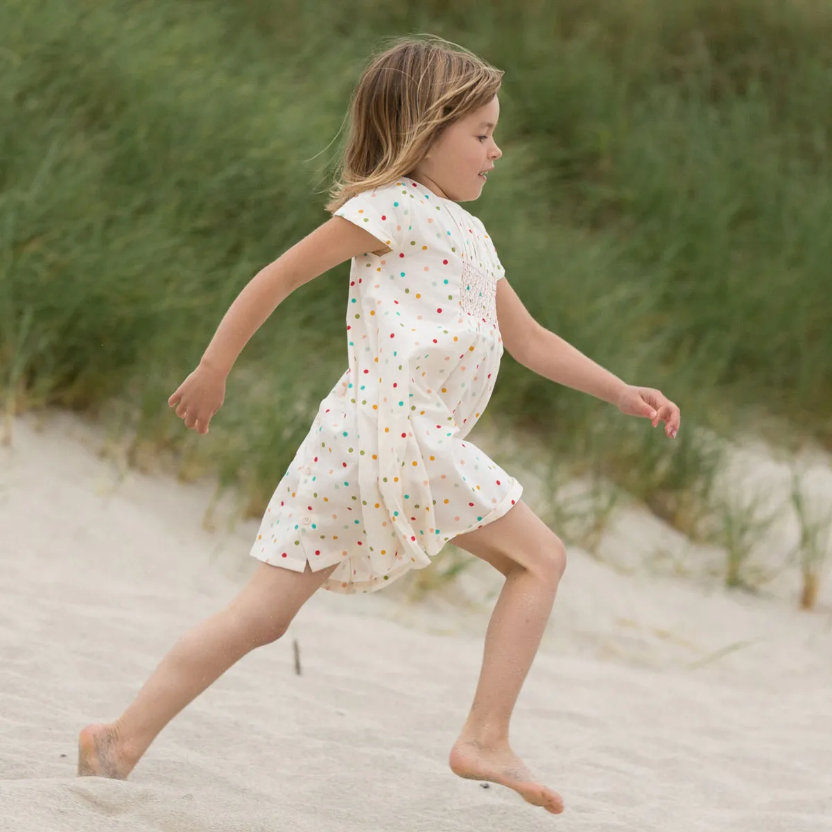 LGR Rainbow Spots Smocked Dress