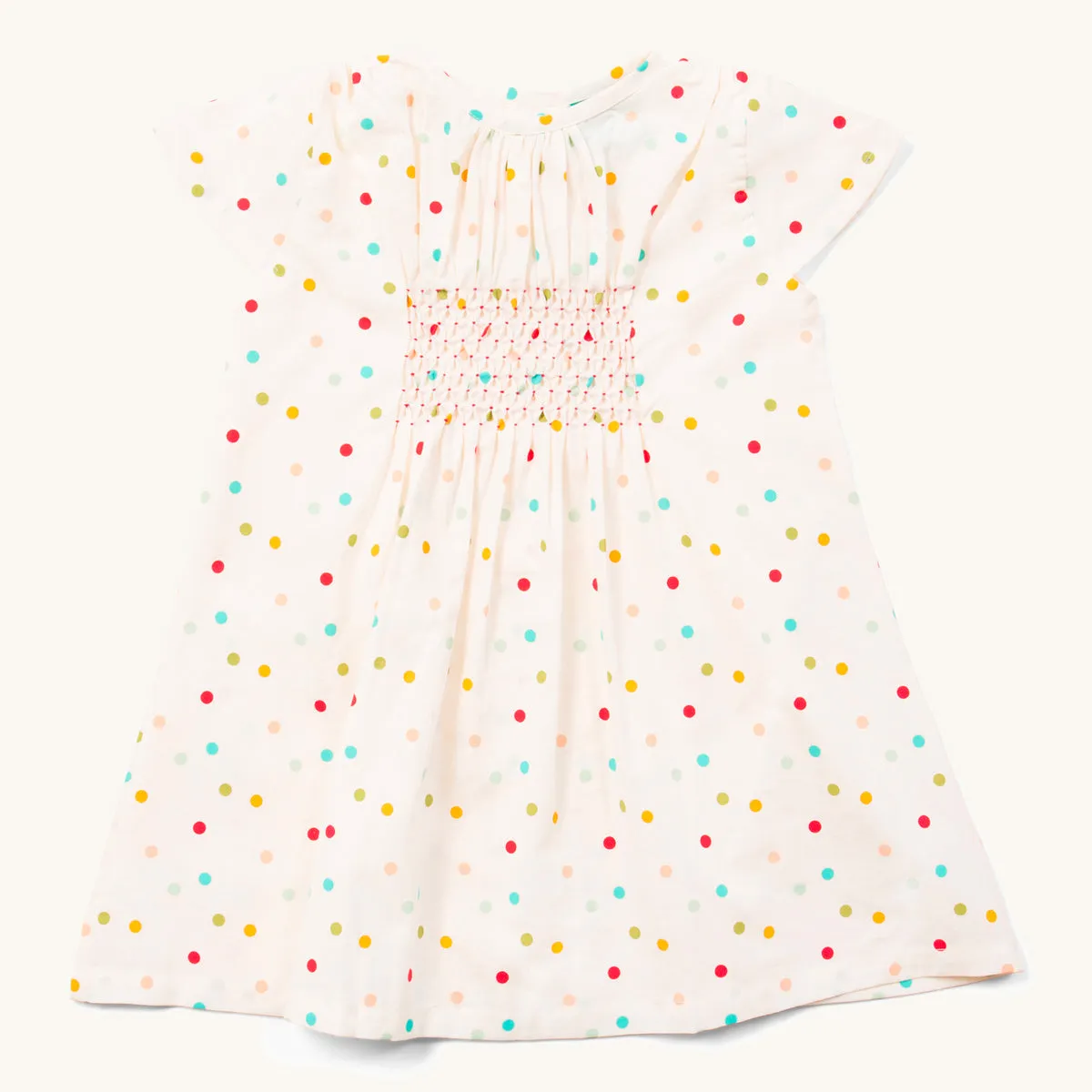 LGR Rainbow Spots Smocked Dress