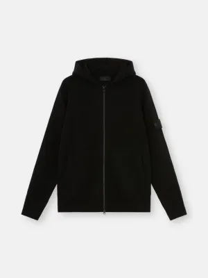 Loose Fit Cardigan with Hood and Zip - BLACK