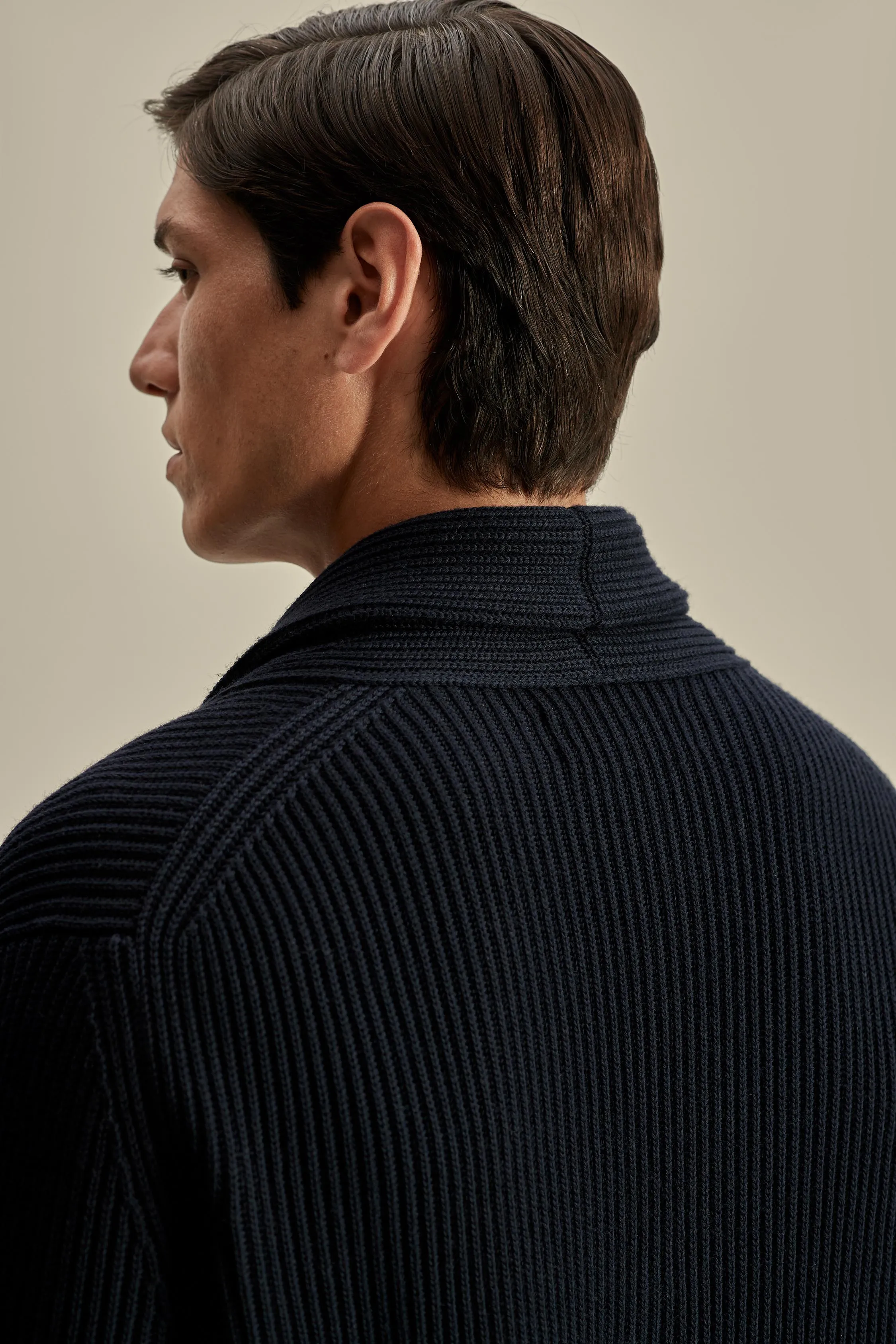 Merino Wool Single Breasted Shawl Cardigan