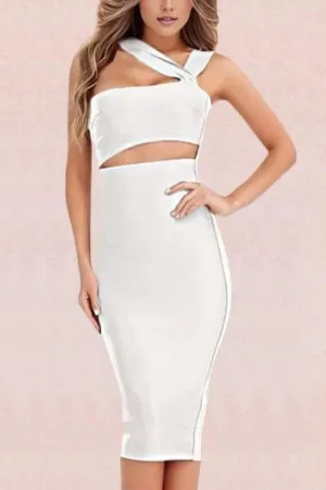 Molly Bandage Midi Dress - Pearl White