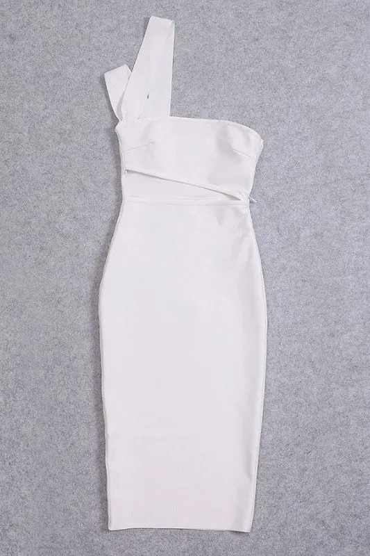 Molly Bandage Midi Dress - Pearl White