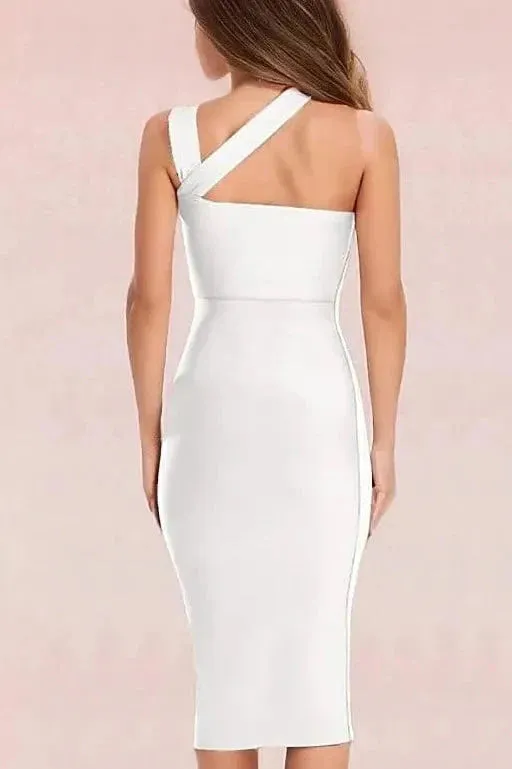 Molly Bandage Midi Dress - Pearl White