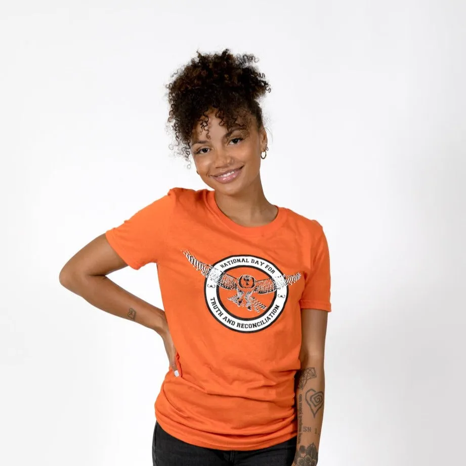 Muin X Stanfield's Adult Orange T-Shirt - NATIONAL DAY FOR TRUTH AND RECONCILIATION  "OWL"