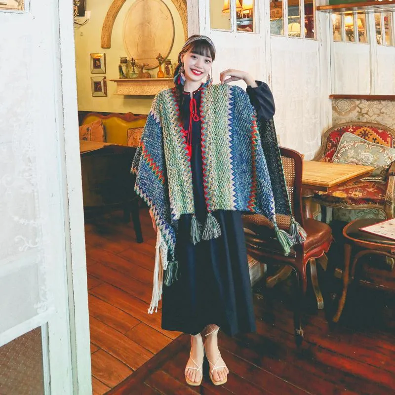 National Style Cape Shawl Coat Scarf