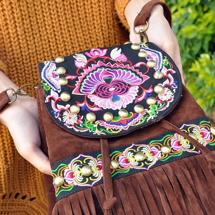 National Style Embroidered Personality Shoulder Bag