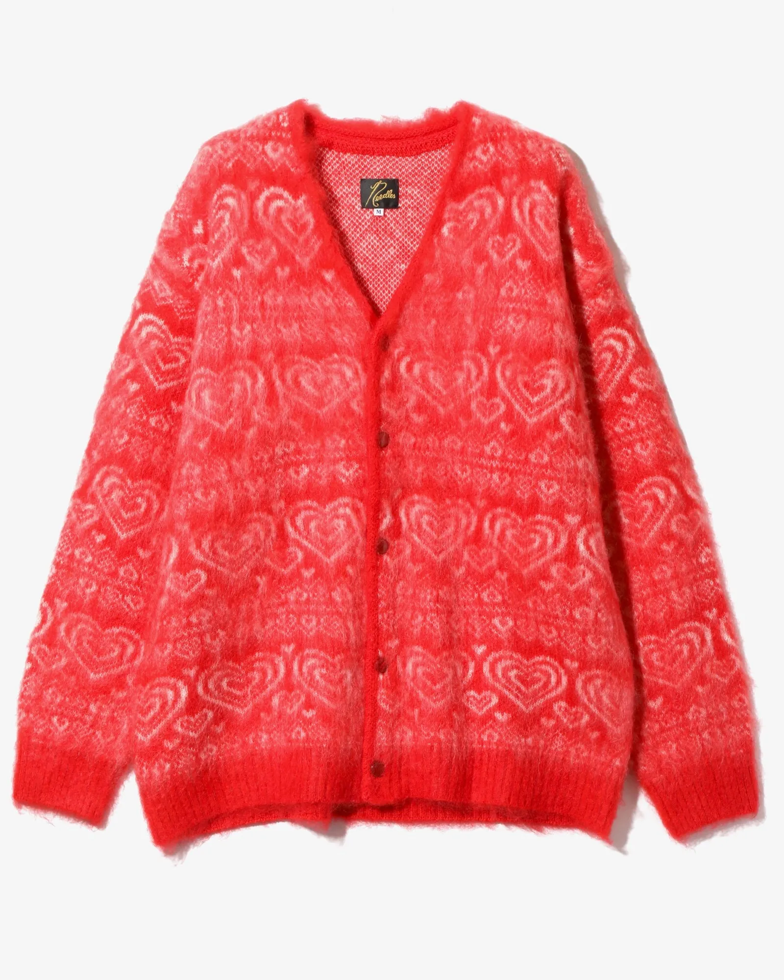 Needles Mohair Cardigan Heart Red