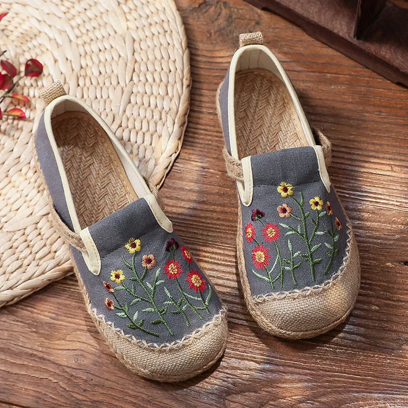 New Spring/autumn National Style Women's Shoes Small Daisy Cloth Shoes Embroidery Big Head Han Clothing Shoes