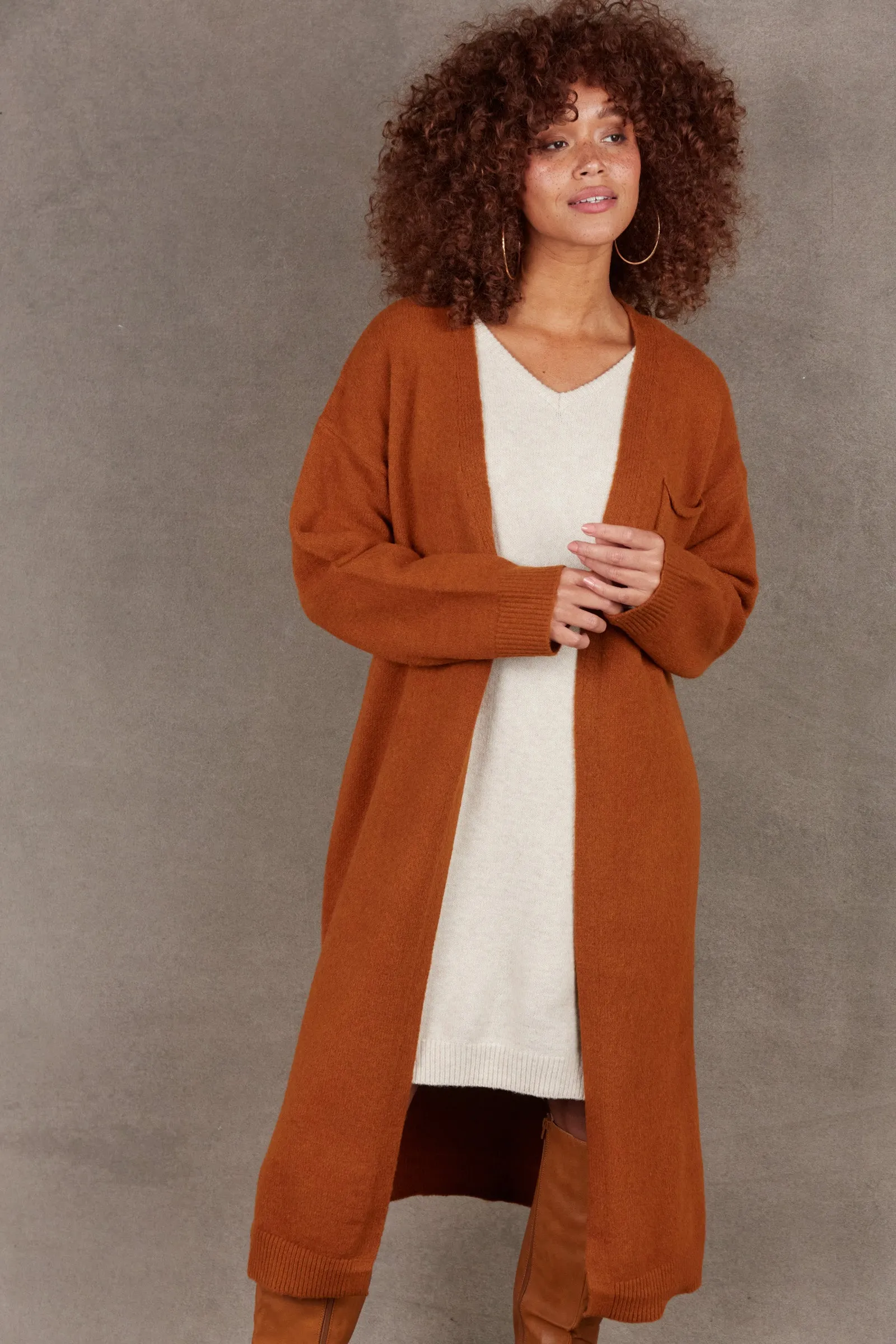 Paarl Longline Cardigan - Ochre