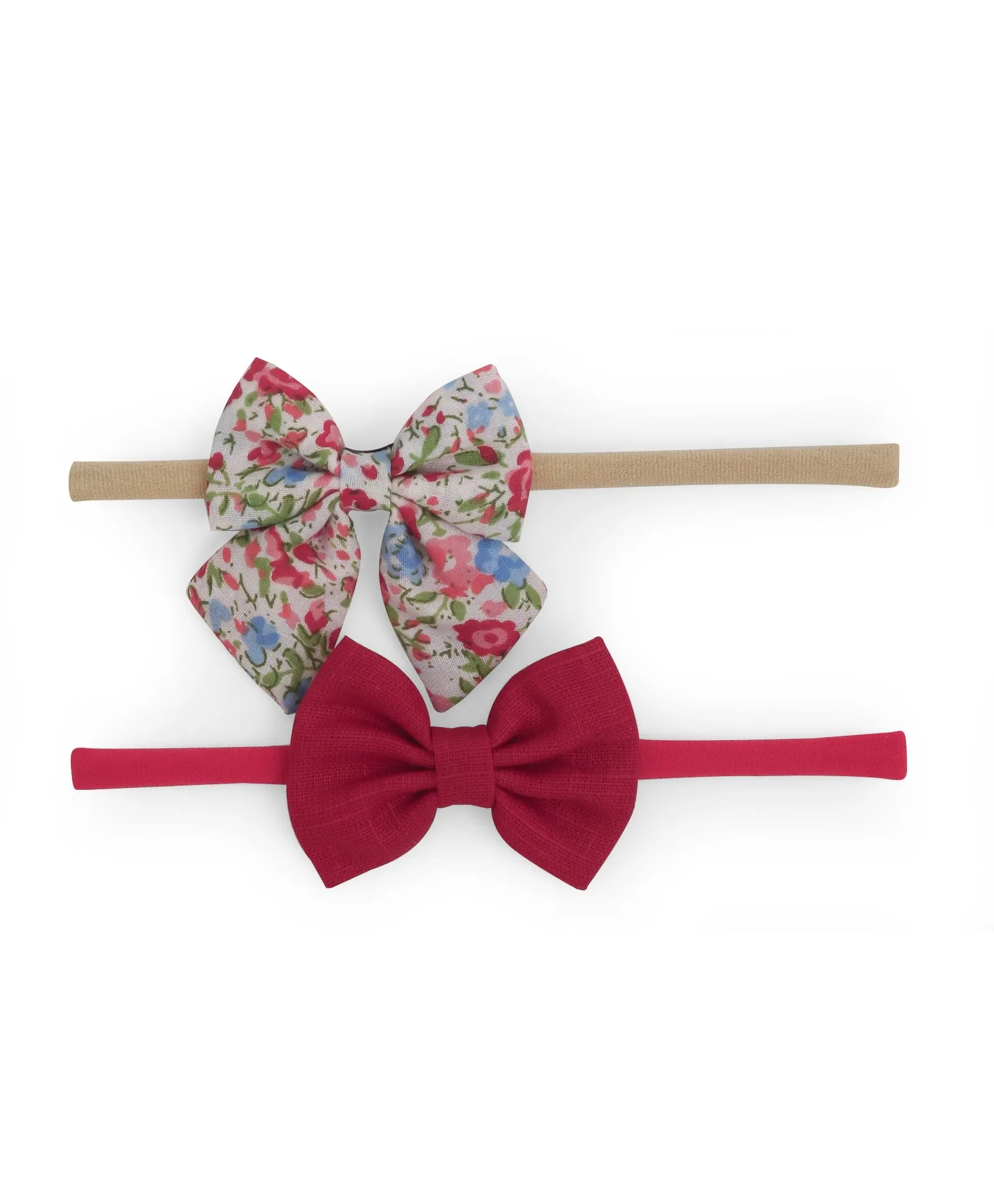 Petite Headband Set - Floral & Red