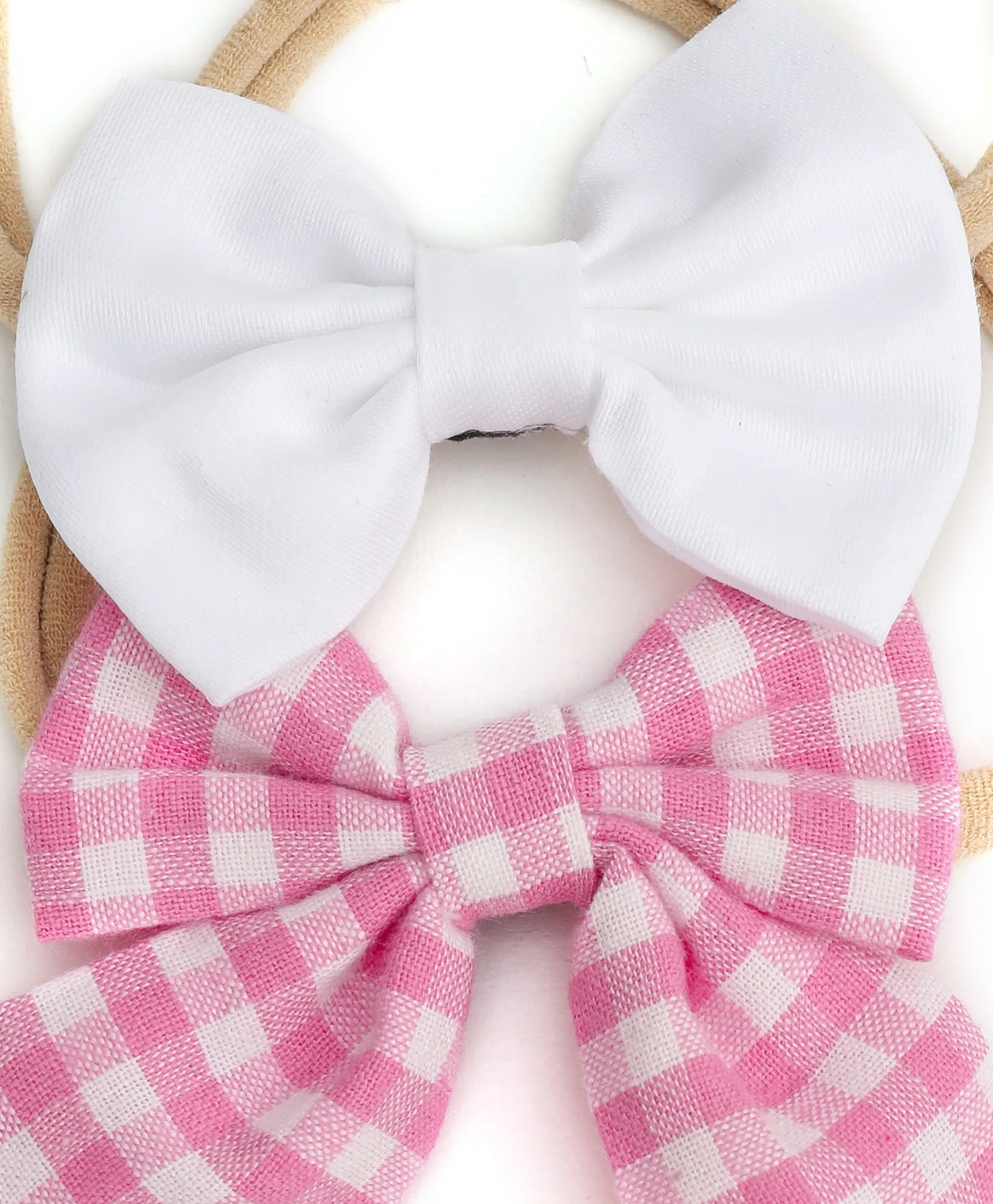 Petite Headband Set - Pink & White