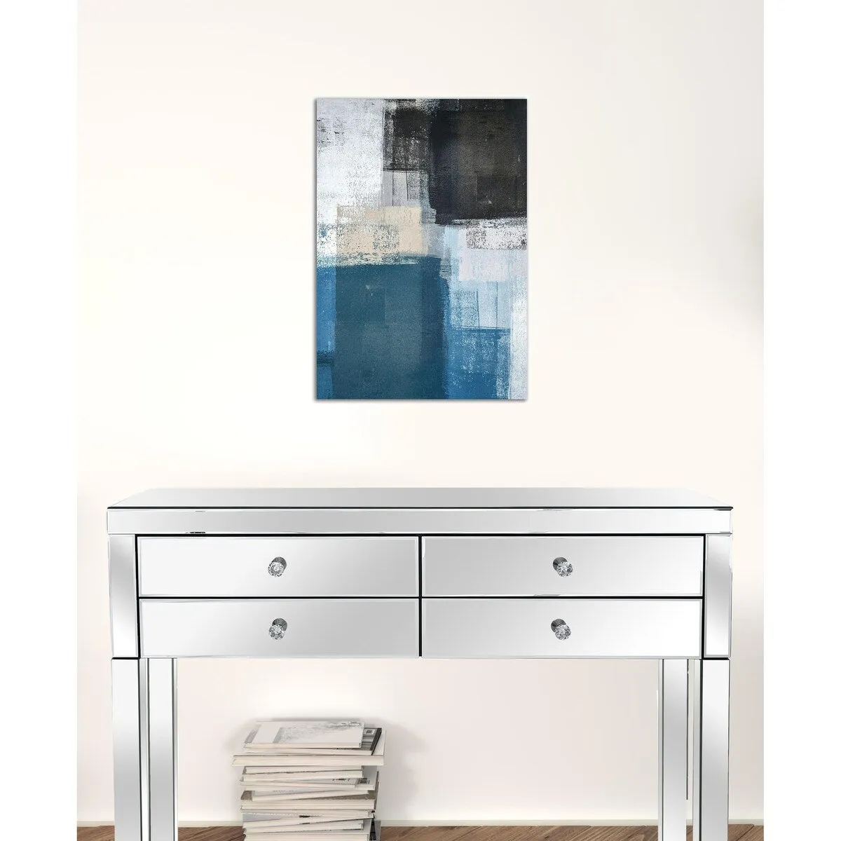 "Abstract Blue Ii" Wrapped Canvas Print Wall Art