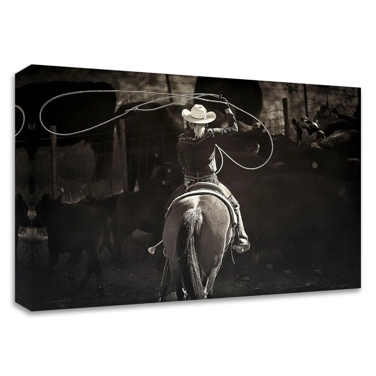 "American Cowgirl" Wrapped Canvas Print Wall Art