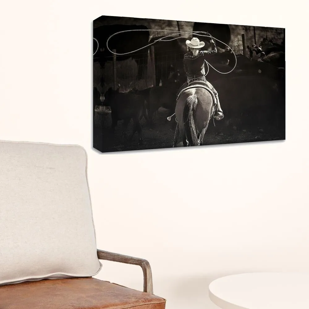 "American Cowgirl" Wrapped Canvas Print Wall Art