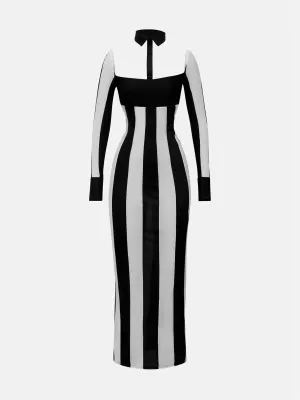 Ref Dress Black/White Stripe