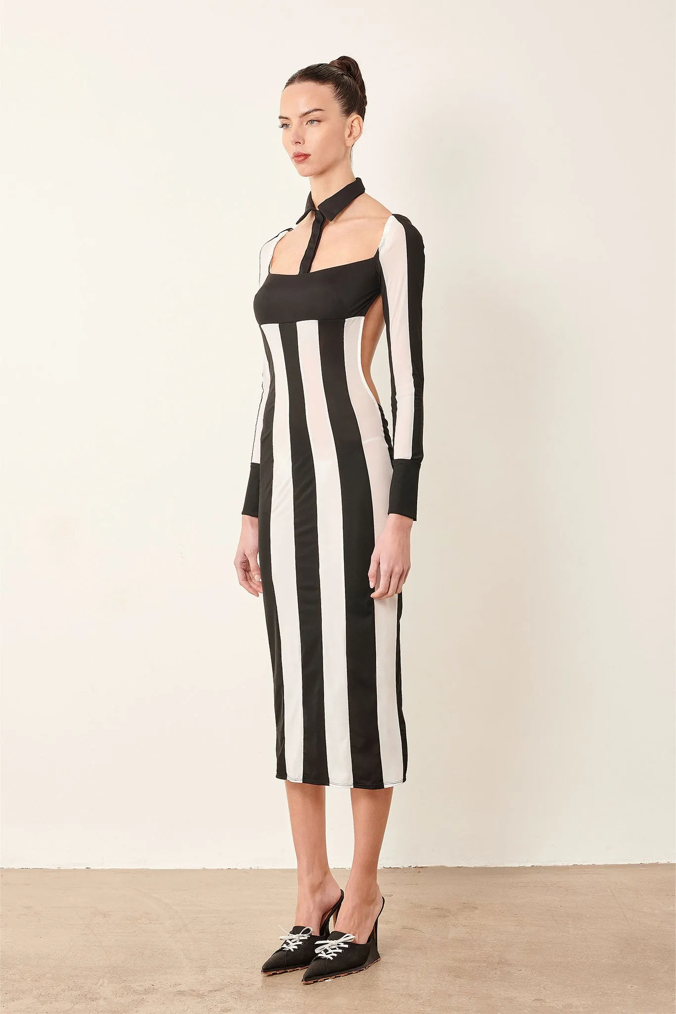 Ref Dress Black/White Stripe